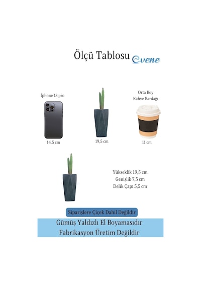 Çiçek Saksısı Uzun Beton Saksı Model 1 - Siyah
