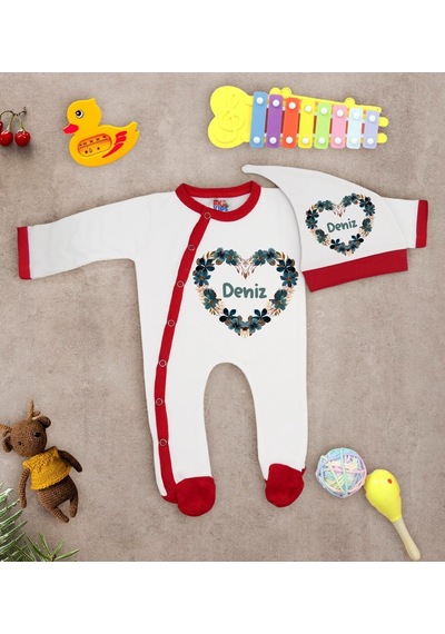 Bk Kids Kişiye Özel Bebek Kıyafeti, Bebek Giyim Hediyesi, Tulum Zıbın Ve Kukuletalı Şapka Seti-2 Çok Renkli