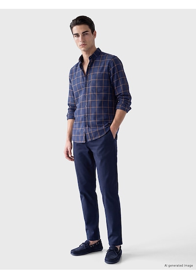 Lcwaıkıkı Classic Sarı Regular Fit Ekose Erkek Gömlek