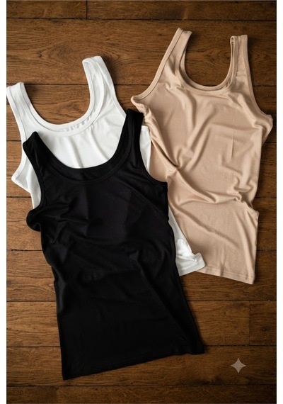 Demirsa Boutique Bambu Kumaş Kadın Atlet Kalın Askılı Ten, Siyah Ve Beyaz Renk 3'lü Set Siyah-beyaz-ten Demirsa Boutique Bambu Kumaş Kadın Atlet Kalın Askılı Ten, Siyah Ve Beyaz Renk 3'lü Set Siyah-beyaz-ten