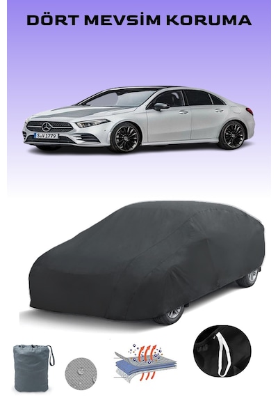Siyah, Mercedes A-class Sedan V177 2018 - 2021, Araba Brandası, Oto Örtüsü, Araba Çadırı Siyah