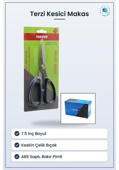 Terzi Kesici Makas 7.5 İnç Keskin Çelik Bıçaklı Abs Saplı Bakır P