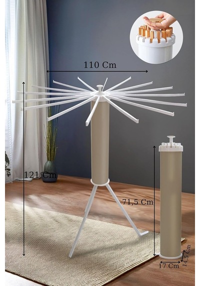 Houseplus House Plus Hely Açılıp Kapanabilir 360 Dönebilen Kurutmalık Askısı Bej Krt57058-4 Genel