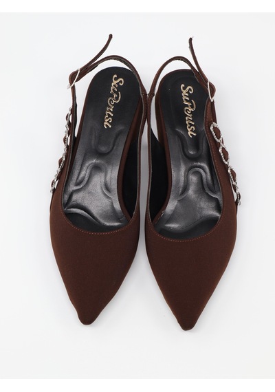 Nesilshoes Nesil Shoes Peri 3668 Kahve Saten Kadın Sandalet