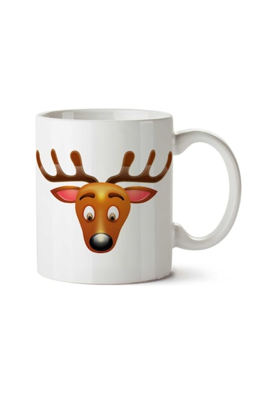 Reindeer-transparent İki Tarafı Baskılı Kupa Bardak Çok Renkli