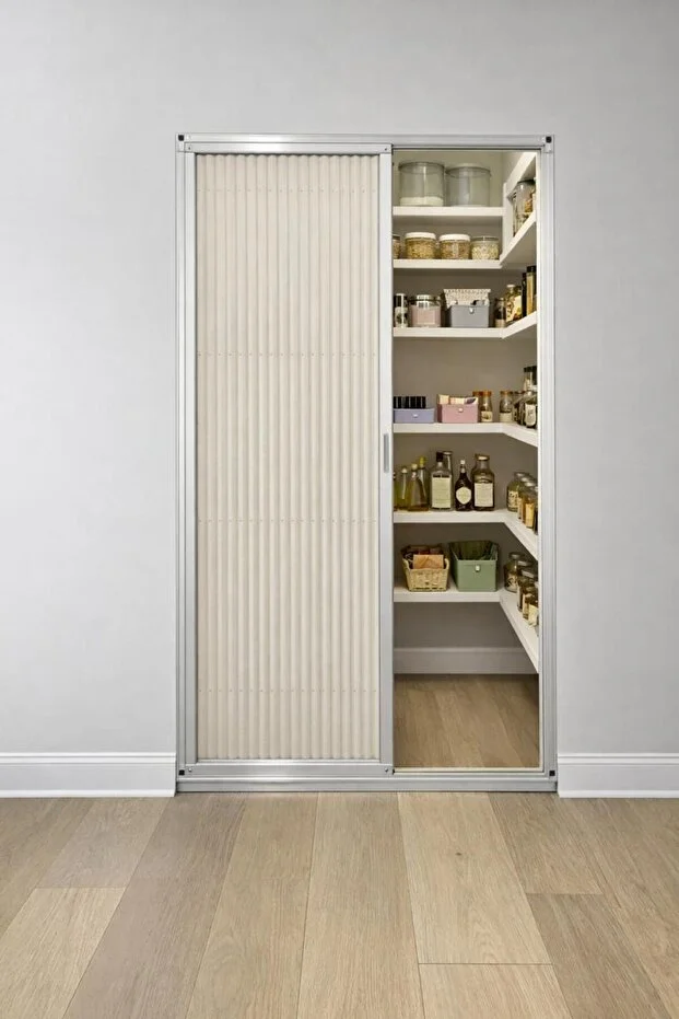 Plise Akordiyon Sürme Kapı İstenilen Ölçüde Yapılır Max 110x240 Beyaz Perde En 110'a Kadar / Boy 240'a Kadar