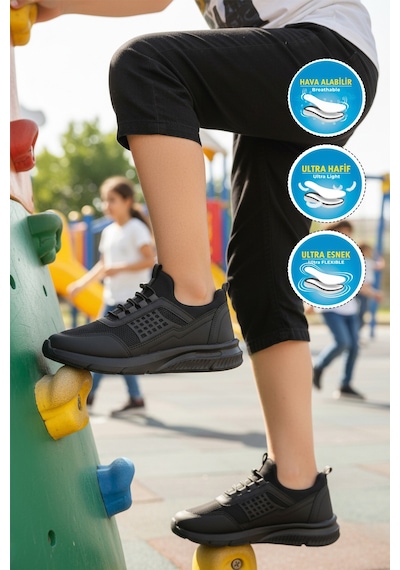 Walkway Motano F Siyah-füme Unisex Çocuk Spor Ayakkabı Siyah - Füme