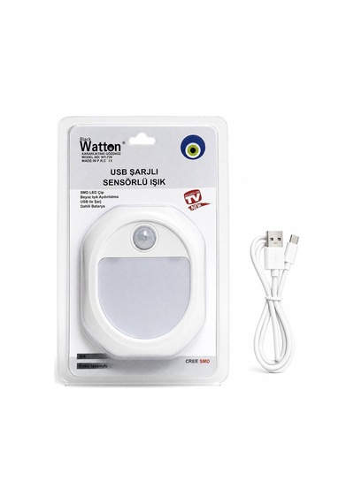 Hareket Sensörlü Usb Şarjlı Led Lamba Wt-739 Evimdeyokyok Çok Renkli
