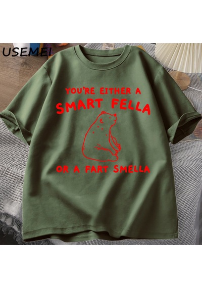 Flood Of Style Eğer Bir Akıllı Adam T Shirt Kadın Erkek Retro Karikatür T-shirt Pamuk Ayı Garip T Shirt Raha Yeşil
