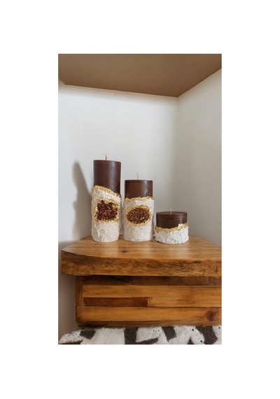 Dekoratif Beton Mum 3 Lü Set