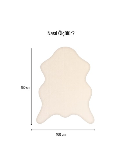 Çam Halı Poly Rpppost1005 Krem Peluş Post Şeklinde Halı-salon-antre-oturma Odası-yumuşak-kaymaz Taban-yıkanabilir