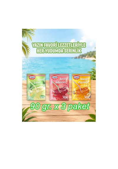 Berry Hibiskus & Cool Lime & Mango Passion 3x90 Gr Toz İçecek 275 G