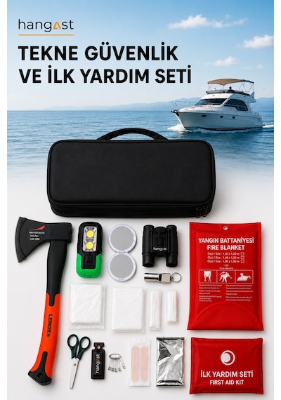 Mevzuata Uygun Tekne Güvenlik Seti İlk Yardım Seti, Yangın Battaniyesi, Balta, Dürbün Ve Acil Durum Ekipmanları