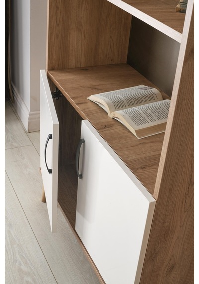 Kumsal Dolaplı 5 Raflı Kitaplık 80x30x195cm 001 Kumsal Dolaplı 5 Raflı Kitaplık 80x30x195cm 001