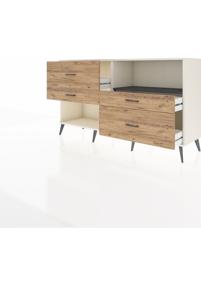 Hyperion Konsol Tek Raflı 4 Çekmeceli 176x44x99 Aytaşı-antrasit/ Aytaşı-antrasit/çam Hyperion Konsol Tek Raflı 4 Çekmeceli 176x44x99 Aytaşı-antrasit/ Aytaşı-antrasit/çam
