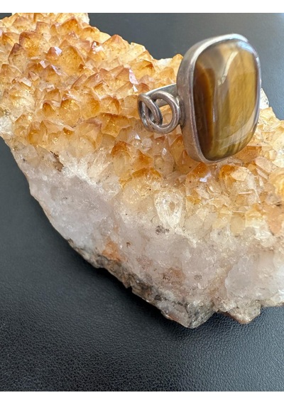 Aysesa Doğal Kaplan Gözü Taşlı Kadın Gümüş Yüzük 925 Ayar 6.70 Gram
