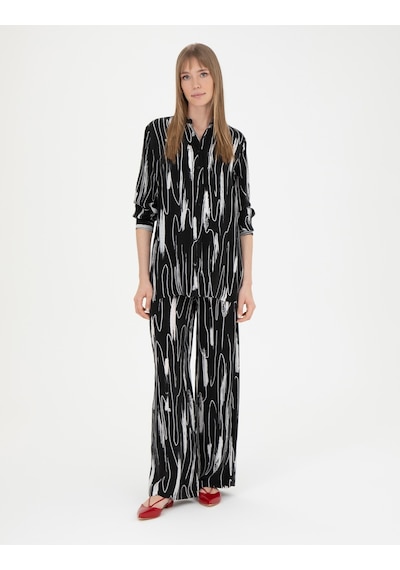 Pierre Cardin Kadın Siyah Gömlek Desenli 50284765-vr046 Siyah