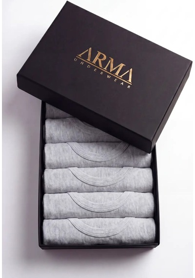 Floranova Premium Damat Tekstil Günlük Erkek Premium %100 Pamuk Gri Atlet 6'lı Çeyiz Seti