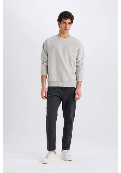 DeFacto Oversize Geniş Kalıp Bisiklet Yaka Kalın Basic Düz Sweatshirt E5955AX24WNGR384 Gri DeFacto Oversize Geniş Kalıp Bisiklet Yaka Kalın Basic Düz Sweatshirt E5955AX24WNGR384 Gri