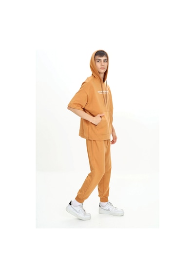 Haykids Erkek Çocuk Kısa Kollu Kapüşonlu Yaka Baskılı Eşofman Takımı Çok Renkli