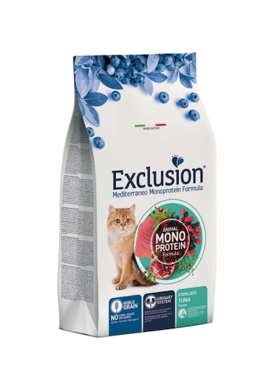 Exclusion Monoprotein Ton Balıklı Ve Narlı Düşük Tahıllı Kısırlaştırılmış Kedi Maması 12 Kg