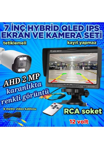 Tarımsal Araçlara 1 Adet Ahd 2mp Warm Ledli Kamera 7'' Qled Ips Monitör 12 V