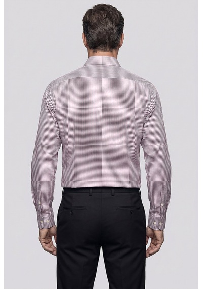 Bisse Kırmızı Regular Fit Cepsiz Uzun Yaka Gömlek Gmeks261049 C24