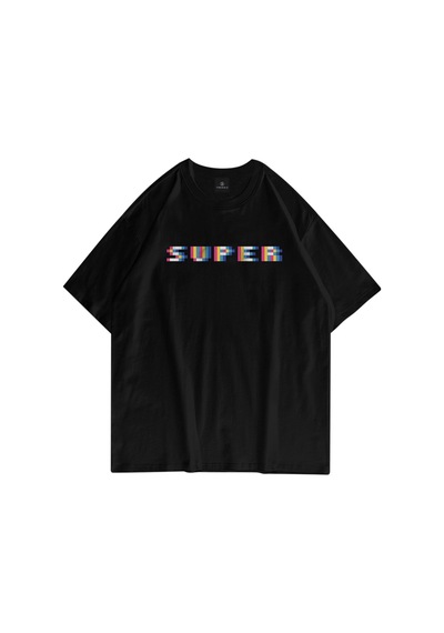 Flood Of Style Unisex Super Pixel Siyah Tshirt