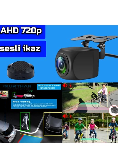 Buzzer Ahd 720p Adas Park Kamerası 170'' Lens 1 Mp Sesli İkaz 12v