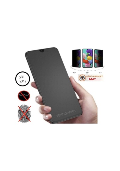 Vivo Y31 Y31s Mat Hayalet Privacy Tam Kaplayan Kırılmaz Cam Seramik Nano Ekran Koruyucu