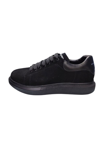 King Shoes Büyük Numara Siyah Süet Erkek Ayakkabı