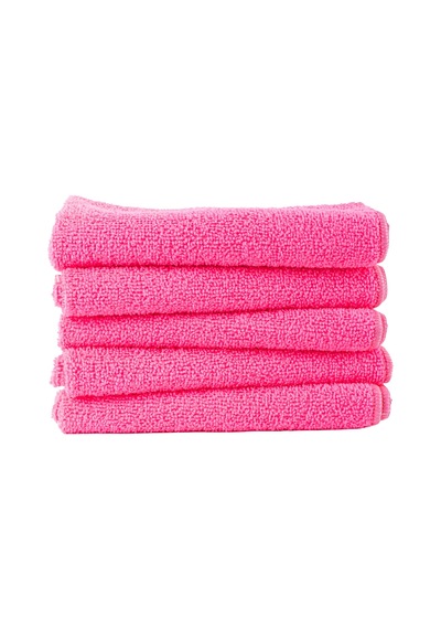 Mikrofiber Bez Seti Paket'te 5 Adet Pembe Renk, 40x40 Cm 160 Gsm Emici Tüylenmez Çabuk Kurur Mikrofiber Temizlik Kurul Genel
