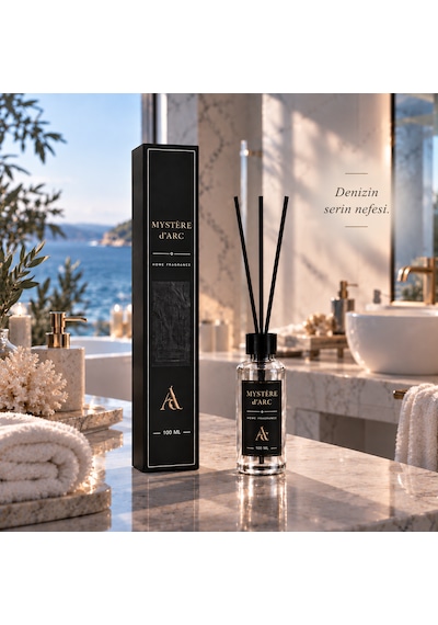 Premium Oda Kokusu Bambu Çubuklu Beyaz Şişe 100 Ml Okyanus