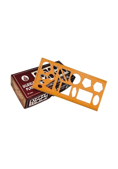 Yıldızlar 040 Geometrik Şablon Cetvelli 25 CM Sarı