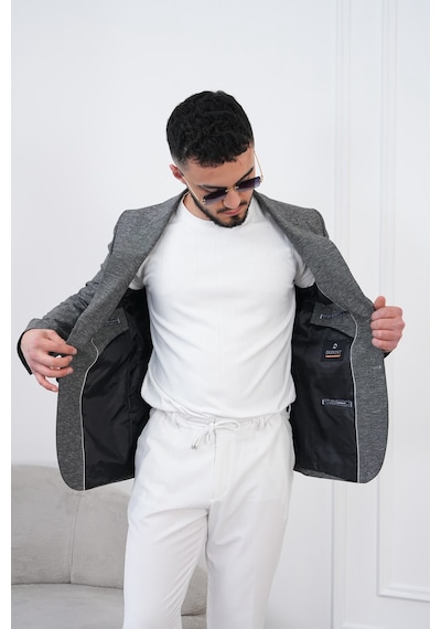 Dupont Classics Dupont Keten Slim Fit 6 Drop Sivri Yaka Çift Yırtmaçlı Erkek Blazer Ceket Antrasit - Gri Dupont Classics Dupont Keten Slim Fit 6 Drop Sivri Yaka Çift Yırtmaçlı Erkek Blazer Ceket Antrasit - Gri