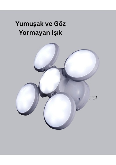 Hubrendy Kargo 5 Kanatlı Solar Kamp Lambası Usb Şarjlı, Taşınabilir, Ip65 Su Geçirmez Bahçe Lambas