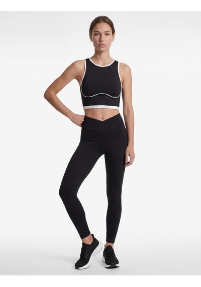 Koton Yüksek Bel Slim Fit Kemer Detaylı Spor Tayt Siyah 6sak40462nk