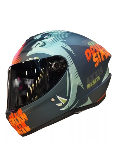 Axxis Draken-S Sımıan B4 Matt Fluor Kapalı Kask Mat Gri - Turuncu