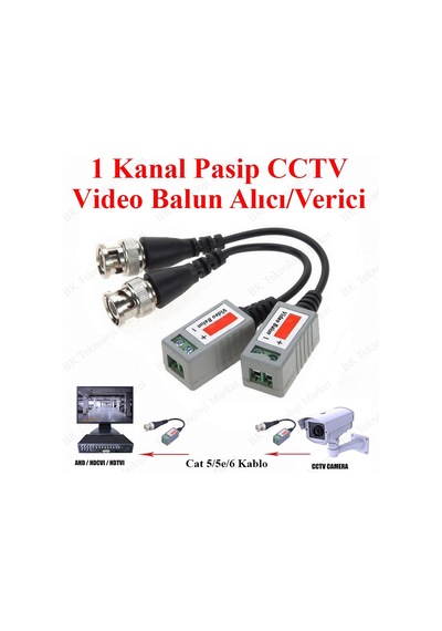 CCTV Kamera Video Balun 1 kanal Pasif Video Alıcı/Verici