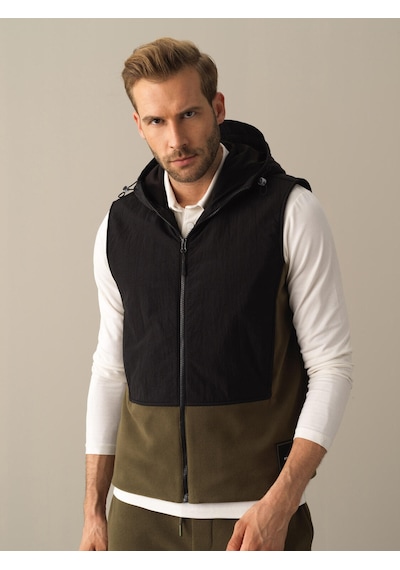 Xint Haki Regular Fit Kapüşonlu Polar Yelek 195044