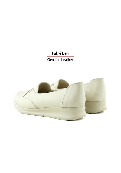 Erkan Saçmacı Mammina Bej Hakiki Deri Çapraz Bant Detaylı Slip-on Günlük Ayakkabı Bej