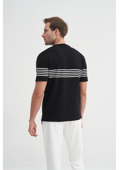 Cazador Erkek Bisiklet Yaka Triko Tshirt 30400 Siyah Siyah