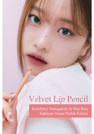 Kremsi e Sahip Dudak Kalemi Ve Kalemtıraş Seti Clio Velvet Lip Pencil Set 01 Rosy Pink