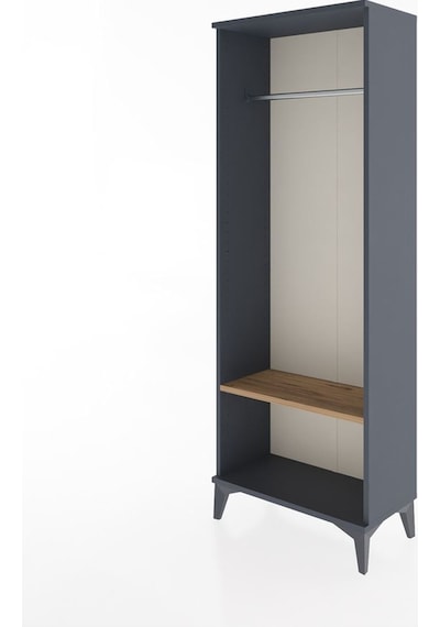Arges Dolap Tek Raflı Kapaklı Tek Askılı 60x30x163 Antrasit-çam Antrasit