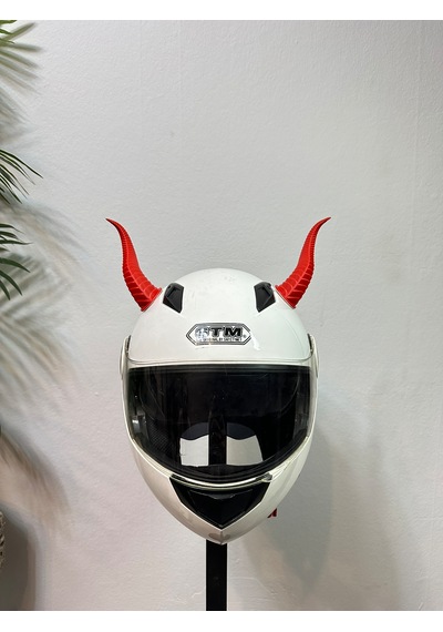 Motor & Motosiklet Kırmızı Boynuz Kask Dış Aksesuarı Diğer