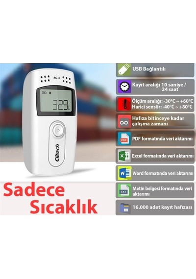 Rc-4 Mini Sıcaklık Kayıt Cihazı Datalogger