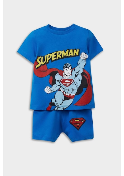 DeFacto Erkek Bebek Superman Pijama Takımı Kısa Kollu Penye Üst Beli Lastikli Şort E1189A525HSBE64