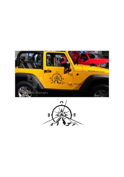 Pusula Dağ Offroad Oto Sticker, Çıkartma