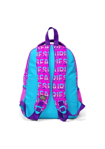 Coral High Kids Pembe Mavi Peri Desenli Simli Üç Bölmeli Okul Sırt Çantası 23484