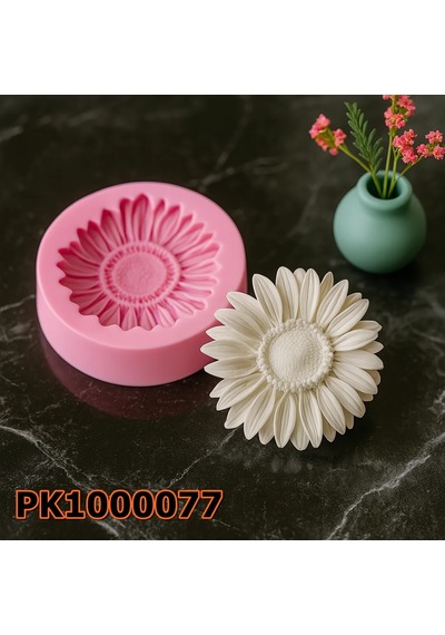 Pk1000077 - Silikon Kalıp Mum Kalıbı Kasımpatı Desenli